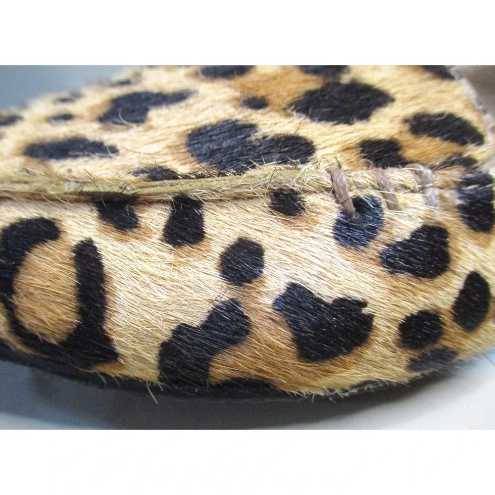 Steve Madden Featherl Leopard Print Cow Hair Pointed Toe Loafers Flats Size 6M